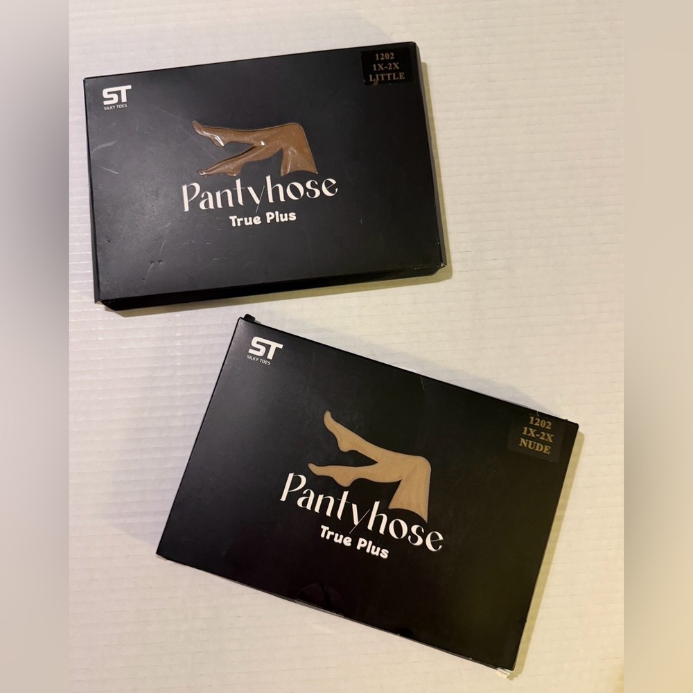 Silky Toes True Plus Pantyhose - 1X / 2X  Nude & Little - 4 pr total NWT